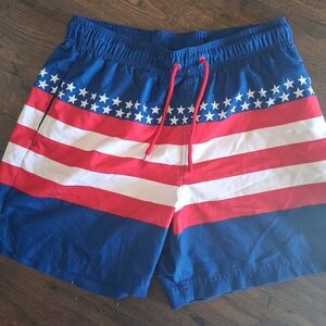 George Red, White & Blue American Flag Swim Board Shorts